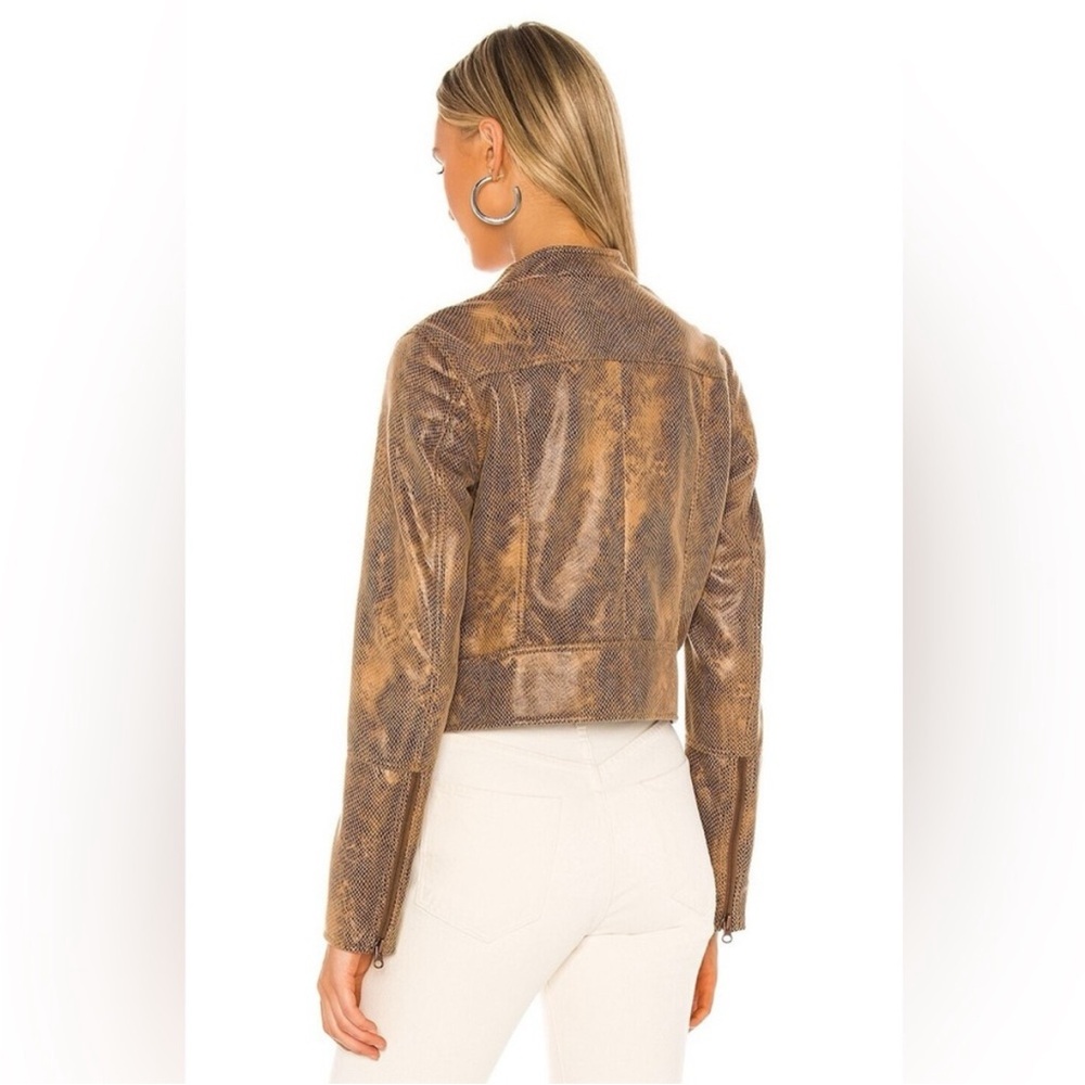 Free People Fenix Snakeskin Vegan Leather Moto Jacket - Picture 3 of 8